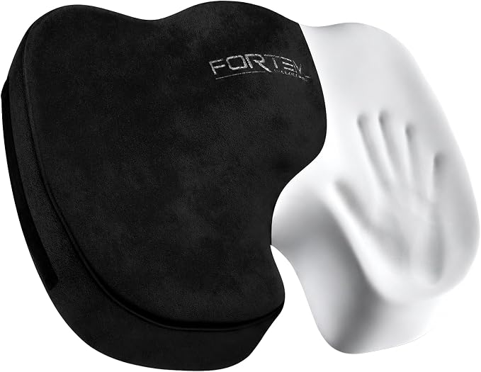 FORTEM Seat Cushion, Office Chair Cushion, Memory Foam Car Seat Cushions, Sciatica Coccyx Tailbone Pain Relief, Chair Cushions for Back Support, Sitting Pad for Gaming, Washable Cover, Non Slip