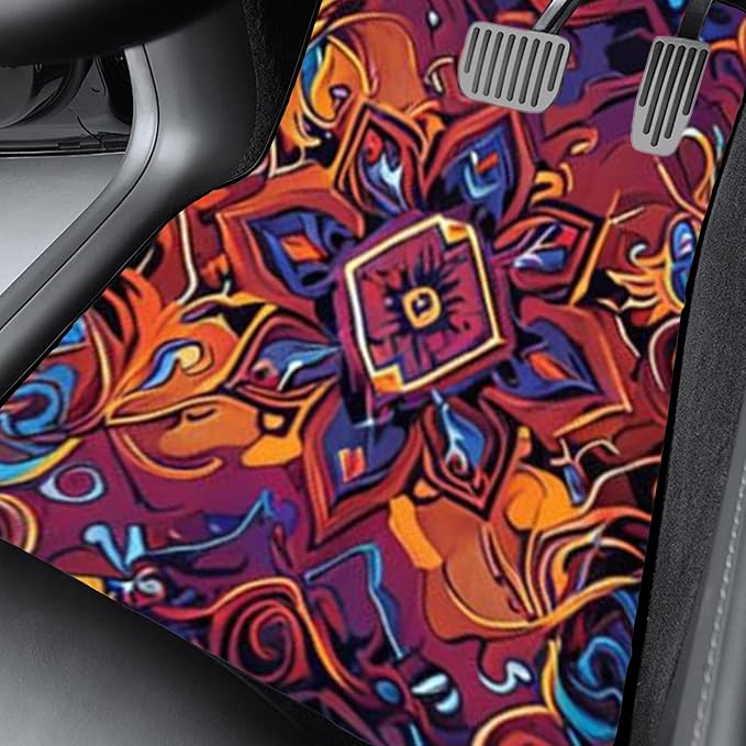 Car Floor Mats Non-Slip Automotive Floor Mats All-Weather Front Rear Car Floor Foot Mat Sets of 4 Pieces Foot Mats Rugs Carpet for Car Trucks SUV Sedans (FUGU-03)