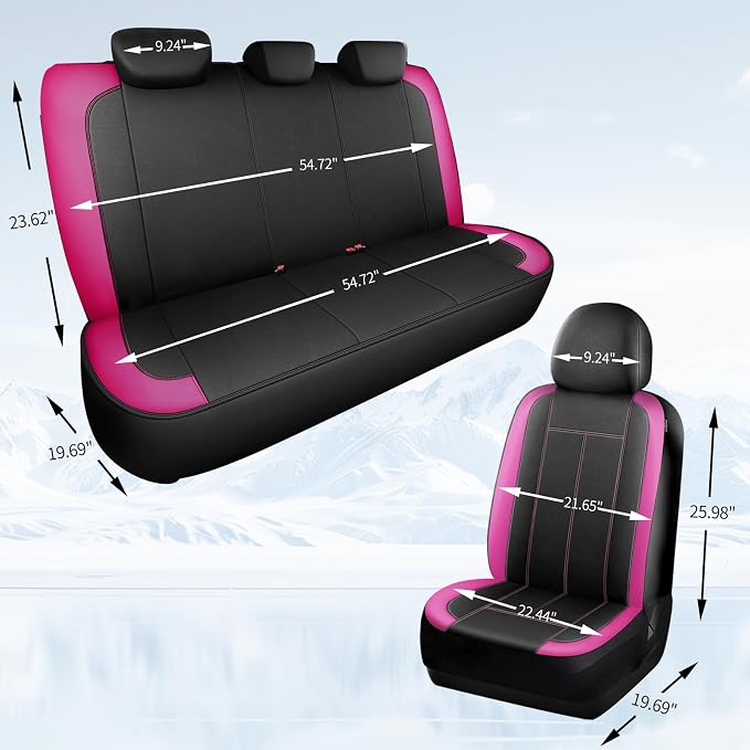HChengkikz Full Set Neoprene Waterproof Car Seat Covers, Seat Protectors | Water Resistant Seat Protectors, Airbag Compatible, Universal Fit for Sedans, SUVs, Trucks, Vans