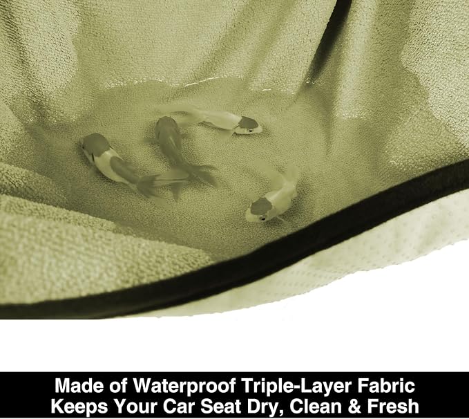 VSHIELD Waterproof Towel Car Seat Cover, Sweatproof Non-Slip Seat Protector, Universal Fit for Front Bucket or Rear Bench Seat of Cars, SUVs, Vans, Trucks, Compatible with Airbags and Armrests
