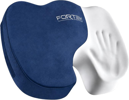 FORTEM Seat Cushion, Office Chair Cushion, Memory Foam Car Seat Cushions, Sciatica Coccyx Tailbone Pain Relief, Chair Cushions for Back Support, Sitting Pad for Gaming, Washable Cover, Non Slip