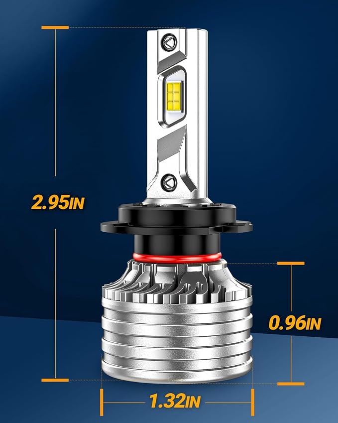 SEALIGHT H7 Bulbs, 90,000LM 14X Brightness, H7 6500K Cool White LED Bulbs, IP68 Waterproof 70000Hrs Lifespan, No Flickering, 1Mins Installation, 2 Pack