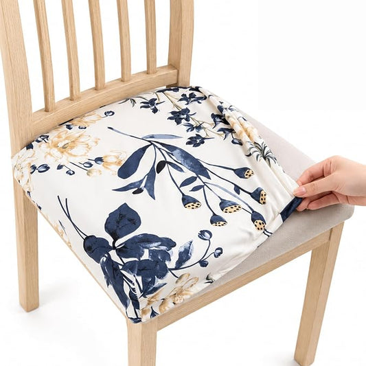 NILUOH Waterproof Seat Covers for Dining Room Chairs Set of 2, Chair Seat Slipcovers Dining Chair Cover Removable Washable Chair Protctor Cover, Rear Covers