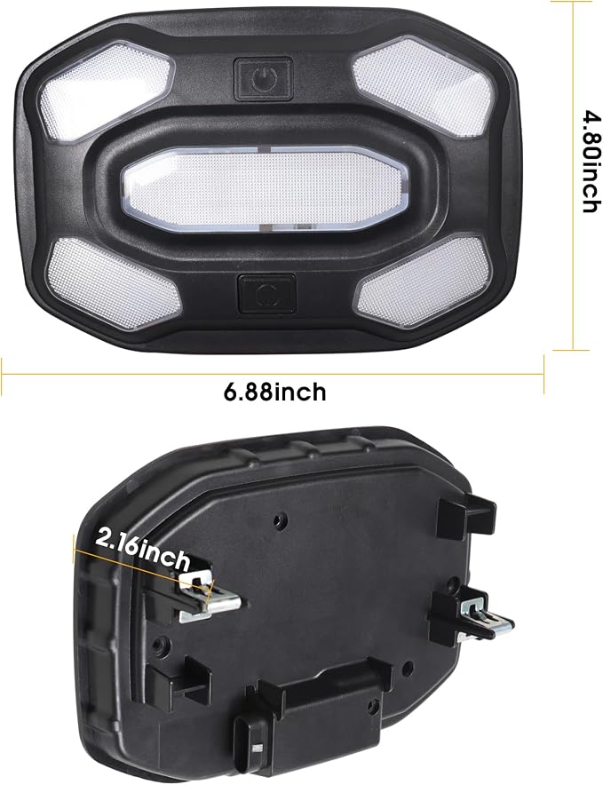 LED Dome Lights for Jeep Wrangler JL/Gladiator JT 2018-2023 | 6500K White Front Interior Lights with Push Button | Replacement Cabin Reading Light Kit for 2/4 Door Models