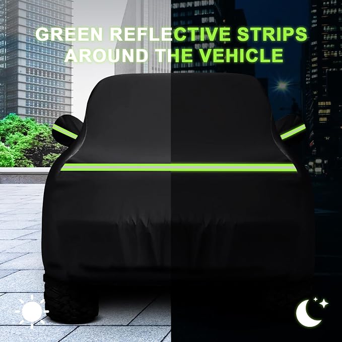 QUNSUNUS 6 Layer Car Cover for Mercedes Benz G-Class 500 550 650 2004-2025 Waterproof All Weather 420D Windproof for Wagon Car Cover Hail Protection with Zipper