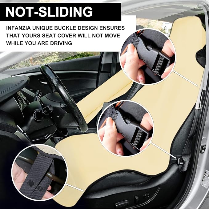 Waterproof Seat Cover, Upgraded Sweat Carseat Protector, Perfect for Universal Anti-Slip Car Truck SUV Seat, Ideal for Surfing Yoga Gym Workout, Pale Yellow