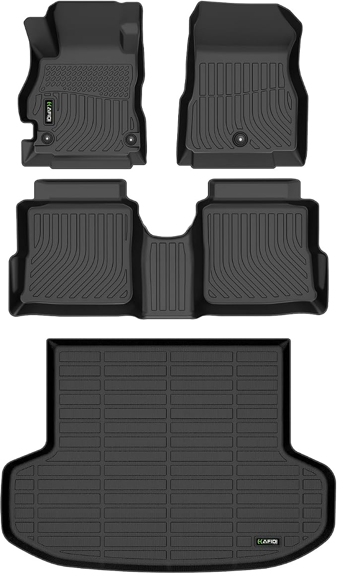Floor Mats & Cargo Liner Custom for Nissan Versa 2020-2024 2025 All Weather Protection TPE Heavy Duty Non-Slip Automotive Floor Liners Fits Full Set Accessories, Black