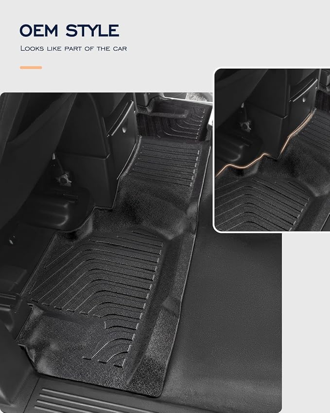 CreekT® Floor Mats for Chevy Silverado & for GMC Sierra 2007-2013 (Extended Cab Only,Not Hybrid) 1500, 2500HD, 3500HD, All Weather Waterproof TPE Floor Mats for Chevy Silverado Accessories 2007-2013