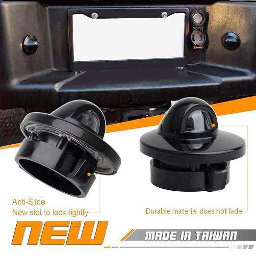 HERCOO LED License Plate Light Lens Lamp Socket Wiring Harness Black Housing Compatible with 1999-2015 F150 F250 F350 F450 F550 Super Duty Bronco Ranger Excursion Expedition