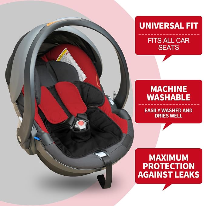 HunnmingRe 2 Pack Black Car Seat Protector for Potty Training Waterproof Piddle Pad Cover from Spillages Nappy Leaks Toilet Training Anti Slip Backing Strollers Carseat Liner for Toddlers Babies