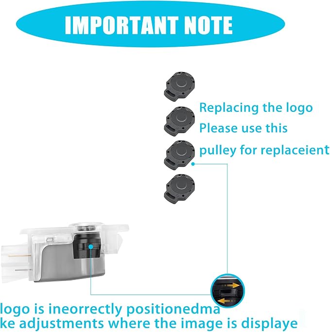 Never Fade Door Light Logo,HD Door Light Logo Welcome Lights Lamp Door Light Puddle Lights Kit Compatible with Accessories (AUD-DDII Q3, 2Pcs)