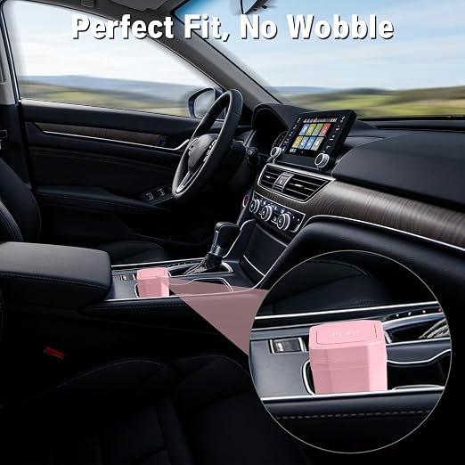 Car Trash Can with Lid - 2 Packs Mini Car Garbage Can Bin for Cup Holder - Pink Small Leakproof Vehicle Trash Bin for Back Seat, Cute Automotive Accessories Organizers and Storage for Door SUV Truck