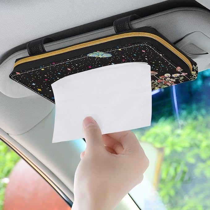 Mushroom Rectangular Sun Visor Napkin, Mask Dispenser Sun Visor Napkin Holder Car Visor Accessories Automotive Sun Visor Napkin Holder
