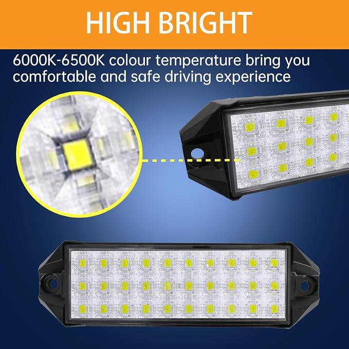 Flush Mount LED Lights Pods,7 Inch Slim 12V 24V 40W Tractor Bumper Backup Reverse Surface Off Road Driving Fog Work Flood Light Bar for Marrine,Jeep,4X4,Truck, ATV,UTV,Boat 2 Pack