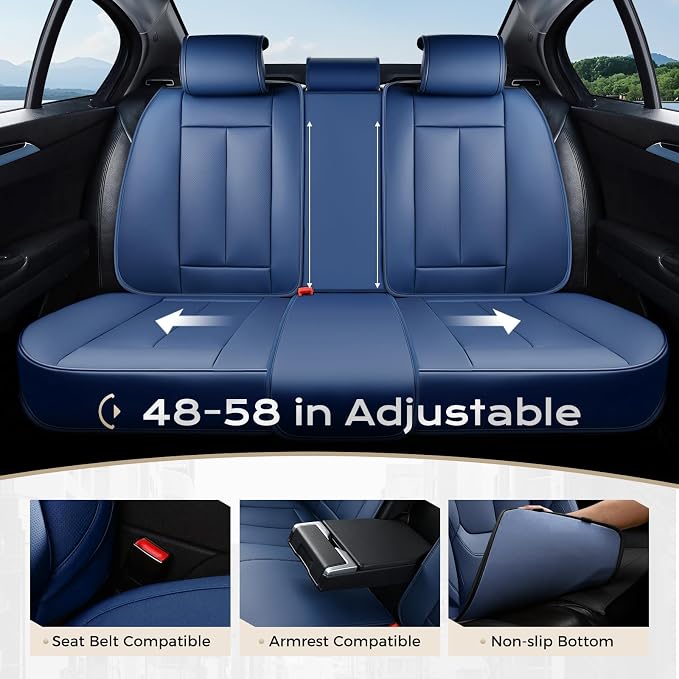 Coverado Car Seat Covers, Seat Covers for Cars, Waterproof Leather Auto Seat Protectors, Leather Car Seat Cushion, Car Interiors Accessories Universal Fit for Most Cars