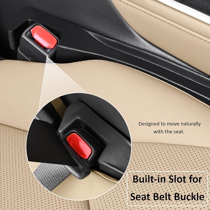 Car Seat Gap Filler Set of 2, Soft Multifunctional Seat Side Gap Filler Plug Strip with Organizer & Hook Function, 3in1 Gap Stopper Universal Fit Car SUV Truck Fill The Gap Between Seat & Console