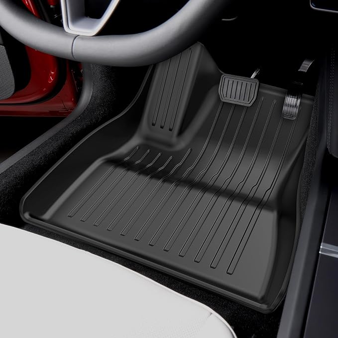6-PCS All-Weather TPE Floor Mats Compatible with 2024-2026 Model 3 Highland | Flexible, waterproof, stain-proof, anti-slip, easy-clean interior guards
