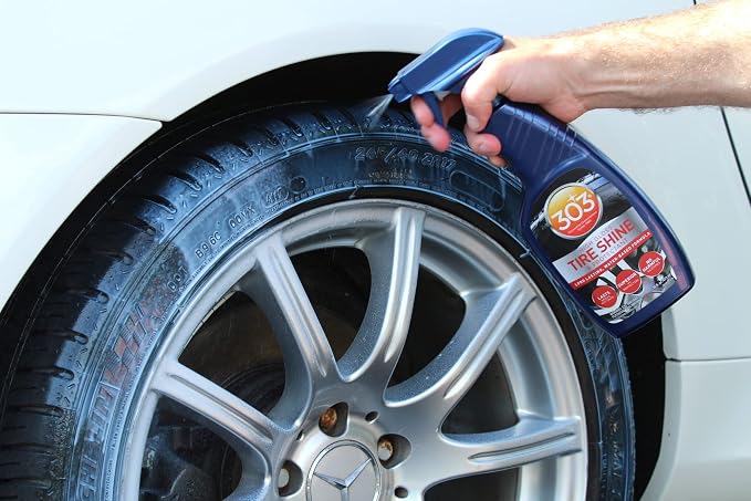 303 Products High Gloss Tire Shine And Protectant - Long Lasting, Water Based Formula - Lasts For Weeks - No Harmful Silicones - Lasts Weeks Not Days, 16 fl. oz. (30395CSR) Packaging May Vary | Water-based tire shine delivers long-lasting gloss without...