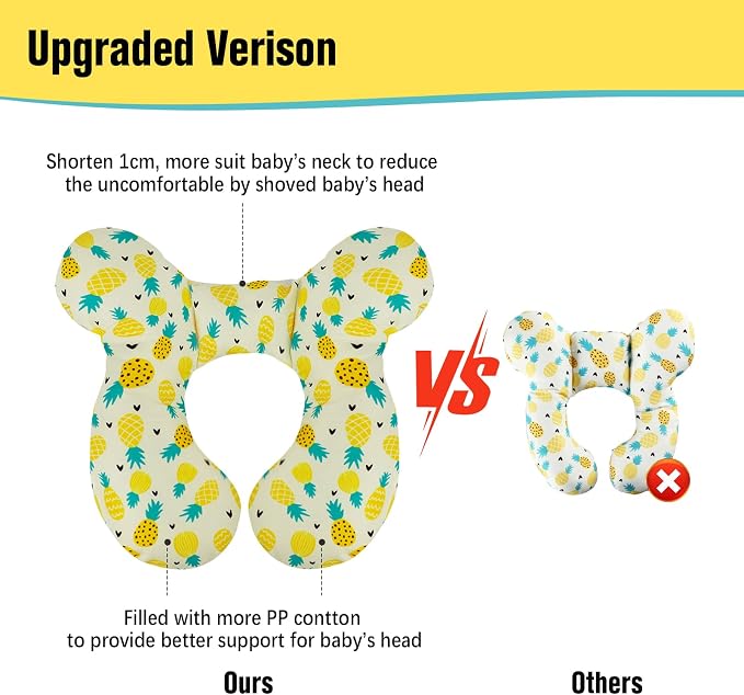 KAKIBLIN Baby Travel Pillow, Upgraded Baby Neck Pillows for Car Seat, Infant Neck Support Pillow for Head and Neck,Newborn Head Support for Car Seat,Pushchair