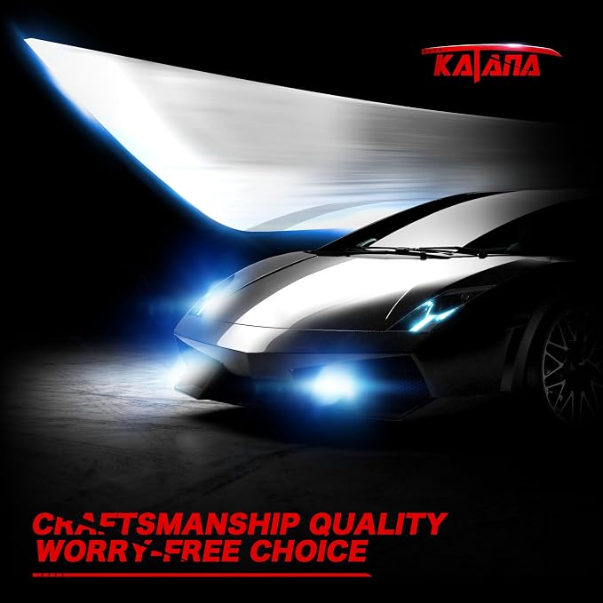 Katana H7 Bulbs, No Adapter Required 1:1 Size 400% Brightness 6500K of 2 | 32 Chips Per Pair, Turbo Cooling Fan, 50,000H+ Lifespan
