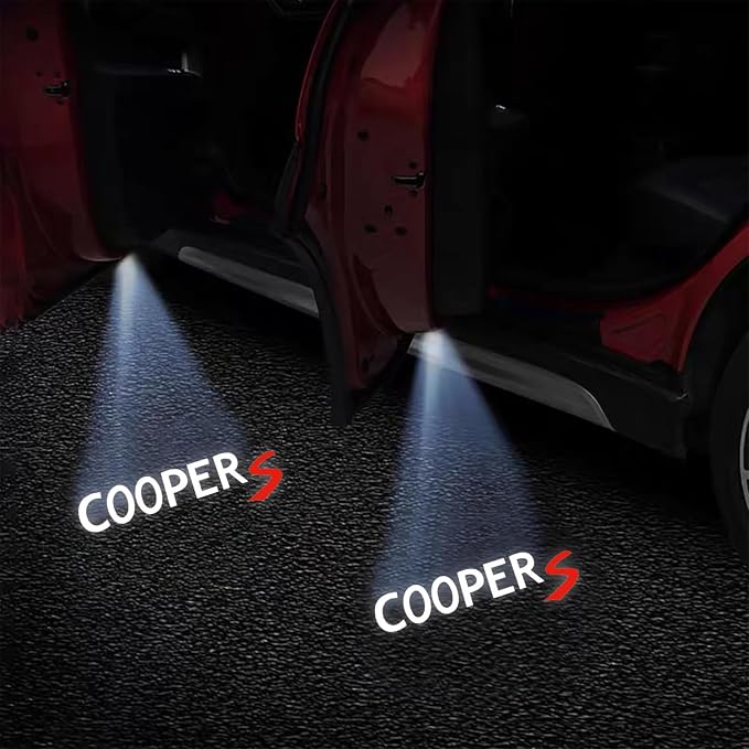 2Pcs Car Door Lights Projector for R55 R56 R57 R58 R59 R60 R61 F55 F56 F57 Car Door Logo Light Colorfast Courtesy Projector Laser Puddle lamp Welcome Lights Ghost Shadow Light Accessories (Cooper S)