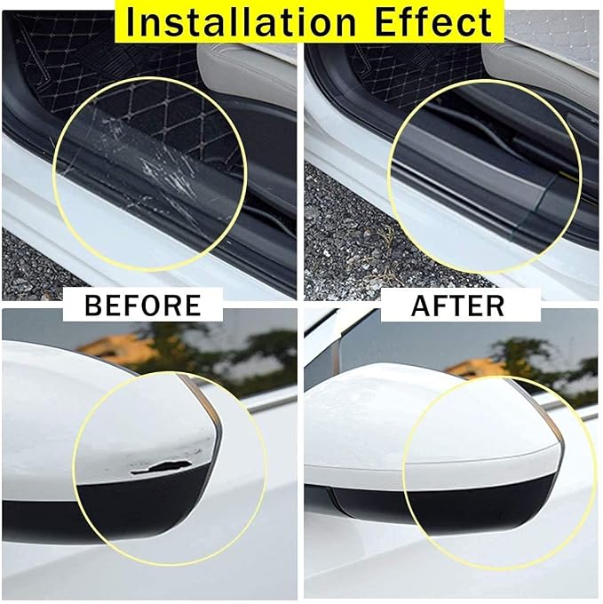 QBUC Car Door Edge Guard Clear Universal Door Sill Protector Car Door Trim Edge Guard Protection Film Anti-Collision Fits for Most Car,0.8in16ft(2cm5m) Transparent