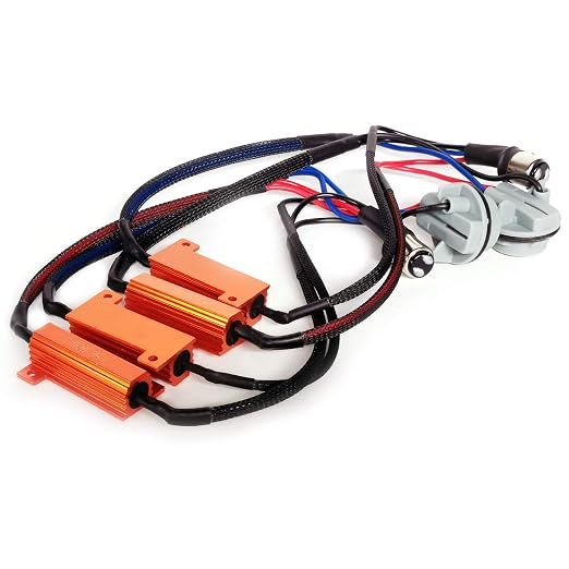 O-NEX BAY15d 1157 LED Load Resistor Kit 50W 8ohm Turn Signal Bulb Relay Harness Adapter Anti Flicker Error Decoder Warning Canceller