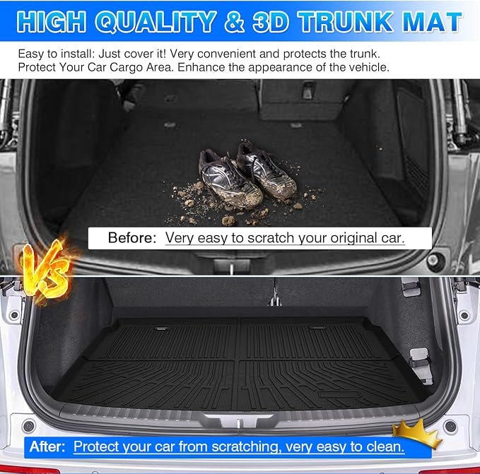 CRV Cargo mat - Trunk Mat for Honda CRV 2023-2026 (Include Hybrid), All Weather Trunk Mat for CRV Accessories, Heavy Duty Rubber Mats, Car Accessories