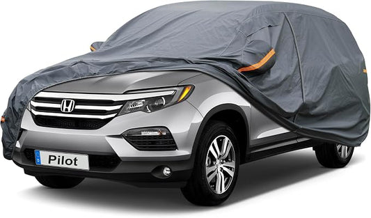 GUNHYI Premium Car Cover Custom Fit Honda Pilot (2008-2026), 16 Layers Heavy Duty Car Cover Waterproof All Weather with Zipper Door for Sun Rain Snow Dust Uv Protection