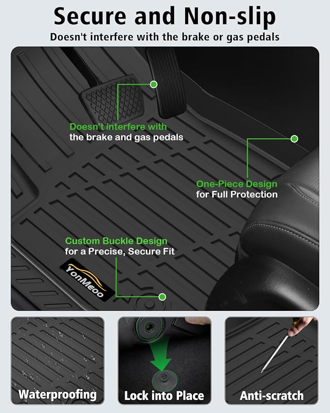 Floor Mats Custom for Nissan Kicks 2025 2026 SV/SR (Not for S) Cargo Liner with Backrest Mat All Weather TPE Rubber Full Set Floor Liners Trunk Mat for Kicks Automotive Accessories, Black | All Weather TPE Rubber Floor Liners, Cargo Liner, Backrest Mat...