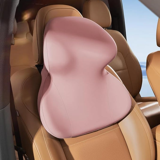 BEBAS Car Headrest Pillow, Ergonomic Neck Pillow with Memory Foam, Enlarged Surface for Head Neck Shoulder Support, Breathable Removeable Car Seat Pillow for Pain Relief(Pink, 1 Pack)