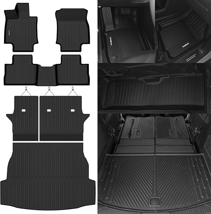 Naibeve Floor Mats for 2019-2025 Toyota RAV4 Gas | All Weather Custom Fit Floor Mats, Cargo Mat, Backrest Mats Interior Protector accessories