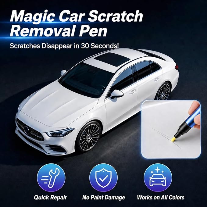 Magic Car Scratch Removal Pen, Professional Repair Solution For All Cars, Works On Any Color To Fix Scratches Swirl Marks And Scuffs, Easy DIY Paint Restoration Kit For A Seamless Finish (1 Pcs)