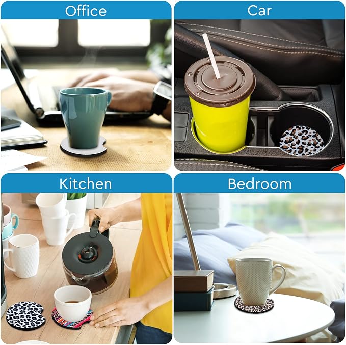 100PCS Sublimation Blank Car Coasters,2.75in/5mm Circular Opening Blank Sublimation Coasters for Thermal Sublimation Heat Transfer DIY Crafts Painting