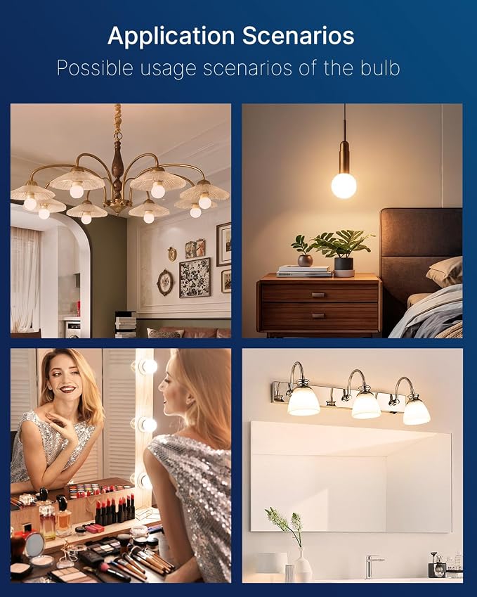 FLSNT G25 LED Globe Bulb, 40W Equivalent 400 Lumens, White Glass 2700K Soft White, Dimmable, E26 Base, CRI90+, for Bathroom Vanity & Mirror Lighting, UL Listed, 6 Pack
