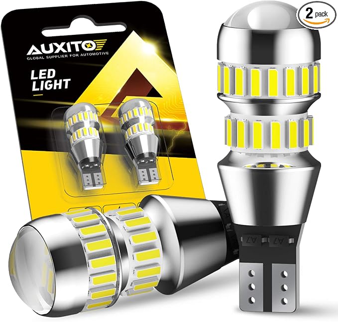 AUXITO 912 921 LED Bulb Reverse Light Bulbs, 600% Ultra Bright White, Non-polarity 906 W16W T15 921 LED Bulb Direct Back Up Parking Light Replacement Lamp, Pack of 2