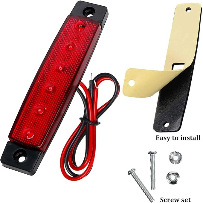 10 Pack LED Rock Strip Lights Waterproof Exterior Interior Lights Car Underglow Wheel Fender Well Lighting Kits for Golf Cart Jeep Wangler Offroad Truck Ford RV UTV ATV RZR Snowmobile (Red)