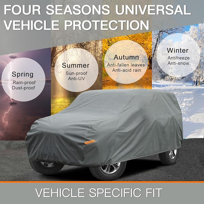 Kayme Heavy Duty Car Cover Custom Fit Ford Bronco 4 Door, Big Bend, Badlands, Outer Banks, Wildtrak, Raptor (2020-2025), Full Exterior Covers Waterproof All Weather, Sun Rain UV Protection.