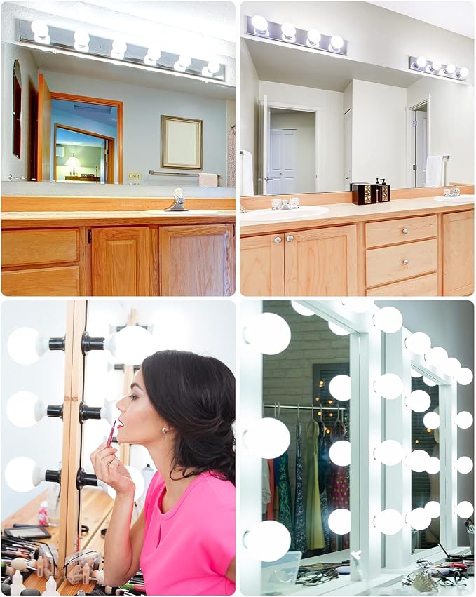 8 Pack Daylight LED Globe Light Bulbs for Bathroom, 120V 60 watt Equivalent, E26 Medium Base, Non-Dimmable Vanity Light Bulbs Round, 5000K Bright G25 LED Bulb Over Mirror