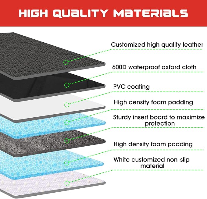 Kaiphy Car Seat Protector with Thick Padding + XL Large Car Seat Cover for Child Car seat, Eco Friendly Waterproof & Durable Fabric + 2 Storage Pockets Protect Fabric or Leather Seats 2Pack (Brown)