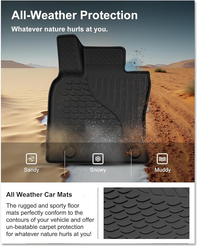 Kiwi Master Floor Mats for 2018-2024 Toyota Camry | OEM Replacement ‎PT908-03180-20, Custom Fit All Weather Car Mats, Heavy Duty TPE Floor Liners, Front & Rear 2 Row Set, Black