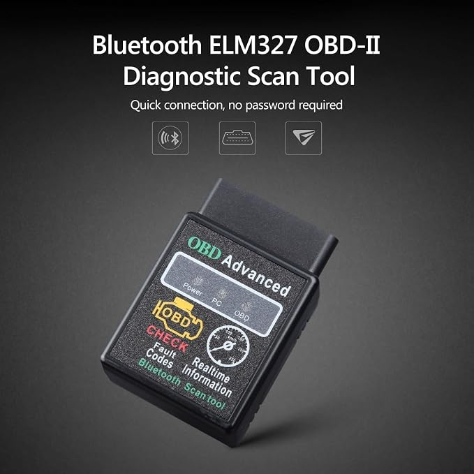 Eonon V0056 OBD2 Bluetooth Diagnostic Scanner for Android Stereos | Wireless Bluetooth connection, displays real-time vehicle data, Only for Eonon Android Car Stereo