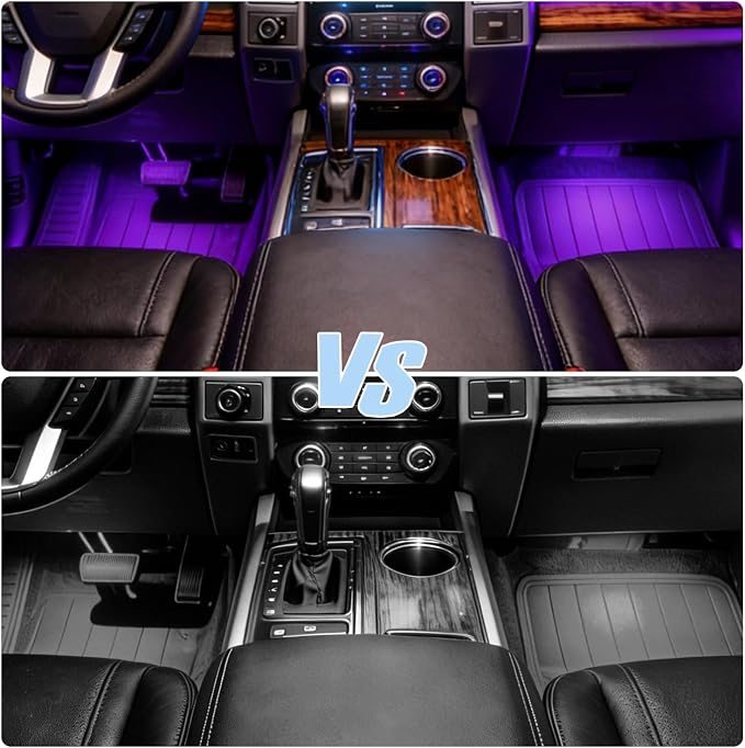 LED Lights for Car,Ambient Lights for Car,Car Footwell Lights,Car Ambient Light,16 Million Colors Music Sync,DIY Mode Multicolor LED Interior Lights for Cars,Trucks,SUVs,12V Power
