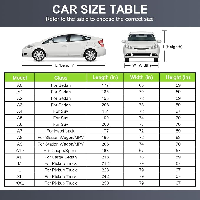 Sailnovo Heavy Duty SUV Car Cover Universal Fit Up to 181" inch Waterproof All Weather Protection Zipper Access for Chevrolet,Mazda Outdoor Snow Sun UV Shield