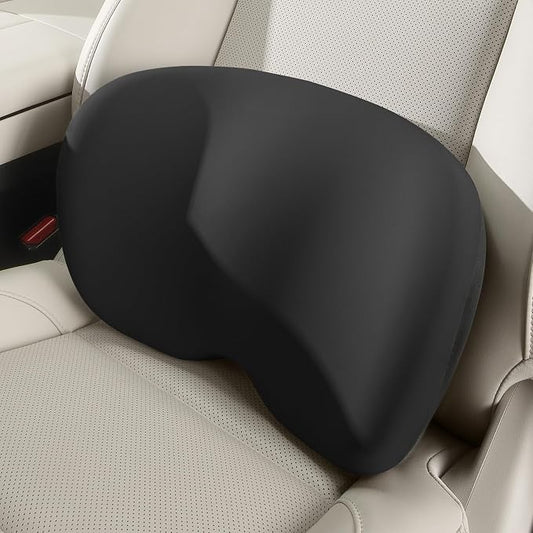 BEBAS Lumbar Support Pillow for Car, Memory Foam Lower Back Support for Driving, Ergonomic Lumbar Cushion for Back Pain Relief, Fixed Ring Lumbar Pillow for Car Seat, Office Chair- Black