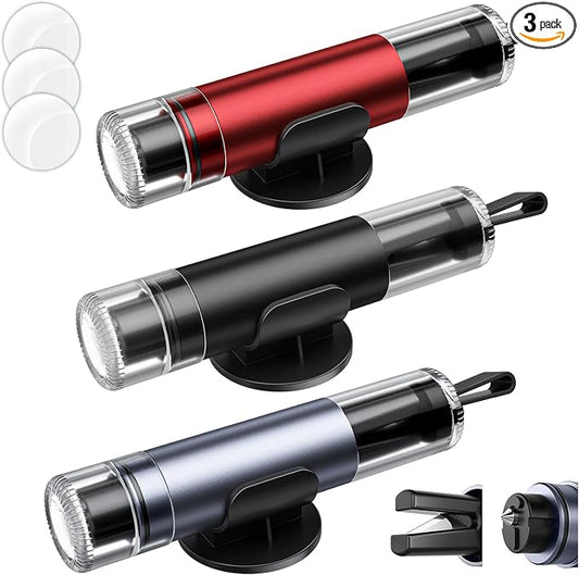 3-Pack Car Safety Hammer Seatbelt Cutter, 2026 Upgraded Transparent Lid Window Breaker Seatbelt Cutter Underwater, 2 in 1 Emergency Keychains car Window Breaker Tool, New Car Accessories