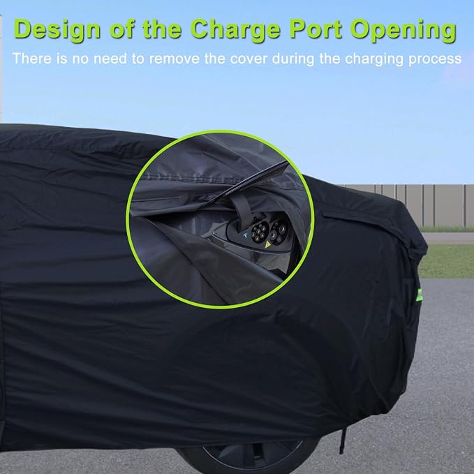 Car Cover for Tesla Model Y Waterproof Outdoor Cover | Custom Fit, All Weather Protection, Charge Port Opening, Door Zipper Design, Windproof, UV Protection