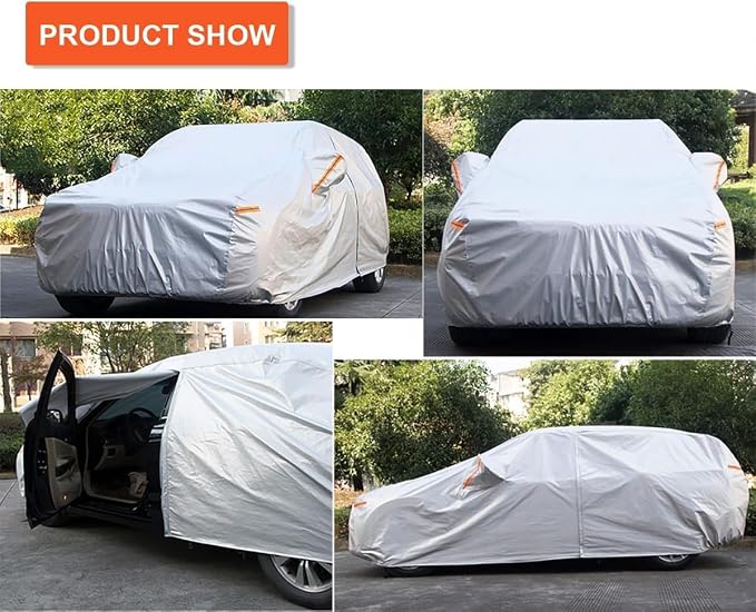 Kayme 6 Layers SUV Car Cover Custom Fit for Kia Sportage（1994-2025） Waterproof All Weather for Automobiles, Outdoor Full Cover Rain Sun UV Protection.Silver