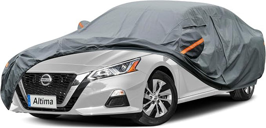 GUNHYI Premium Car Cover Custom Fit Nissan Altima (1998-2026), 16 Layers Heavy Duty Car Cover Waterproof All Weather with Zipper Door for Sun Rain Snow Dust Uv Protection
