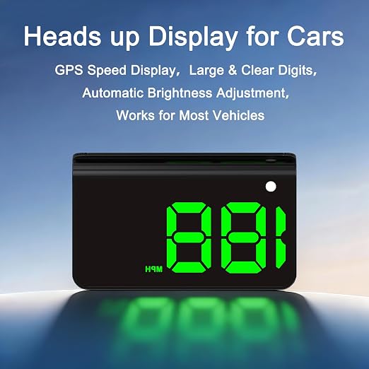 Heads up Display for Cars,Car HUD,Head up Display for Car,Digital GPS HUD Speedometer,USB Cable Plug and Play,Automatic Brightness Adjustment,Large Font Display